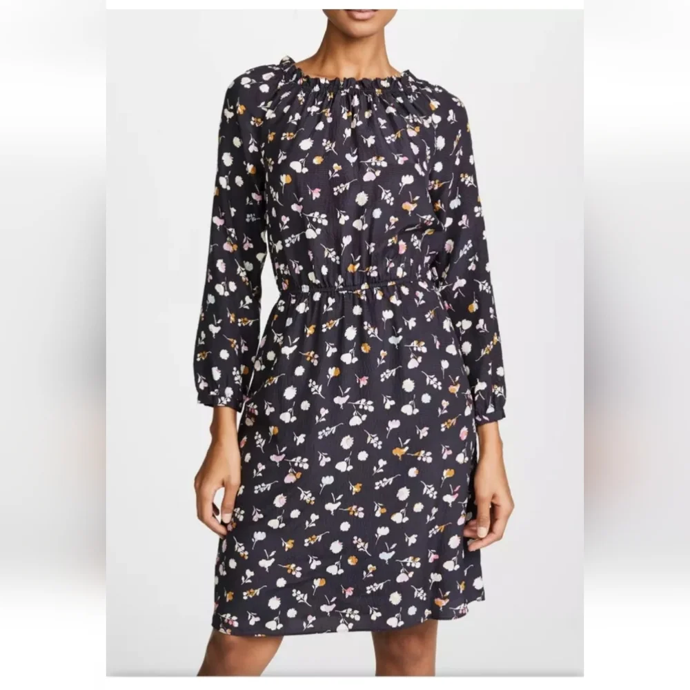 Rebecca Taylor Holly Flower SILK Dress 4 Stretch 3/4 Long Sleeve Pockets - Picture 1 of 1